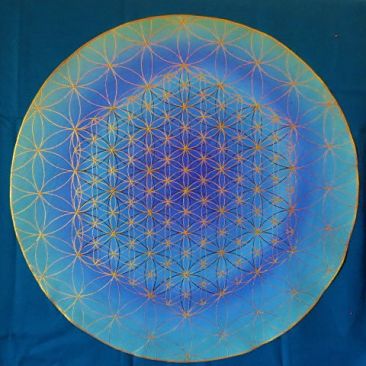 Fleur de vie cube de Métatron et mandala peint par Afloresecence