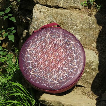 bag drum personalized backpack-flower of life -handmade by Aflorescence