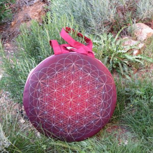 fleur de vie pour sac de tambour peint à la main 