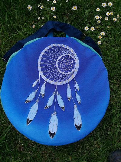 housse sur mesure en tissu pour tambour ou percussion, fabrication artisanale Aflorescence.art