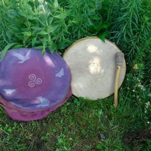 Tambour créé par Olivier Simonnet avec son sac Aflorescence