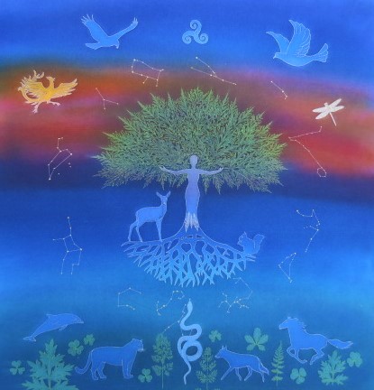 tissu mural de 80 cm d'un ciel de naissance en tissu peint la main pour ma cliente