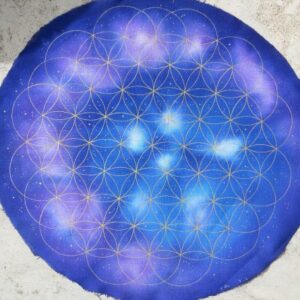 tissu d'autel de 60 cm fleur de vie sur commande personnalisé selon vos souhaits par Aflorescence