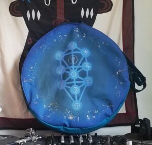 sac bandoulière pour tambour avec motif ciel de naissance bleu