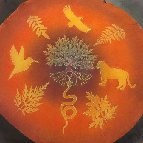 peinture-pour-sac-tambour-chamanique-motif-arbre-de-vie-colibri