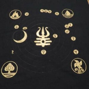  nappe noire de 90 x 90 cm-peint à la main par Aflorescence 