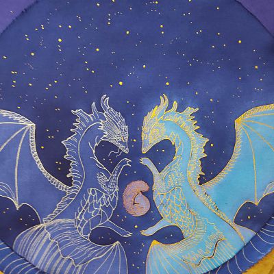 peinture-pour-sac-tambour-chamanique-dragons
