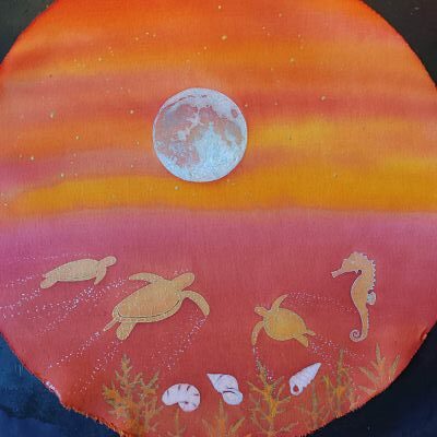 peinture-tortues-de-mer-lune