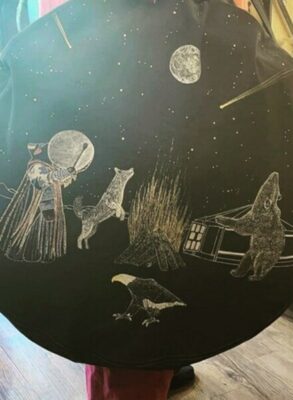 housse sur mesure en tissu pour tambour ou percussion, fabrication artisanale Aflorescence