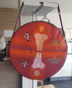 housse sur mesure en tissu pour tambour ou percussion, fabrication artisanale Aflorescence