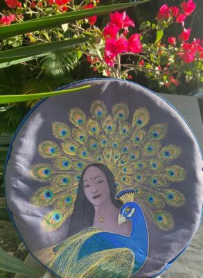 sac pour tambour chamanique,unique fait main selon la demande du client et créé par Aflorescence