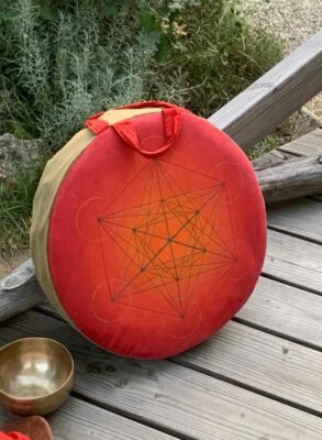 housse sur mesure en tissu pour tambour ou percussion, fabrication artisanale Aflorescence