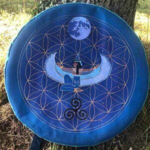 bag drum personalized backpack-Isis and flower of life -handmade by Aflorescence