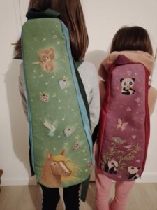 Housse ukulélé pour enfant cousu sur mesure - peint à la main par Aflorescence 