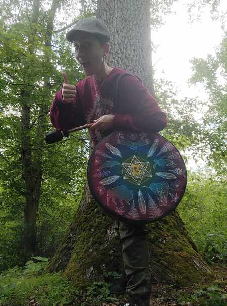 housse sur mesure en tissu pour tambour ou percussion, fabrication artisanale Aflorescence