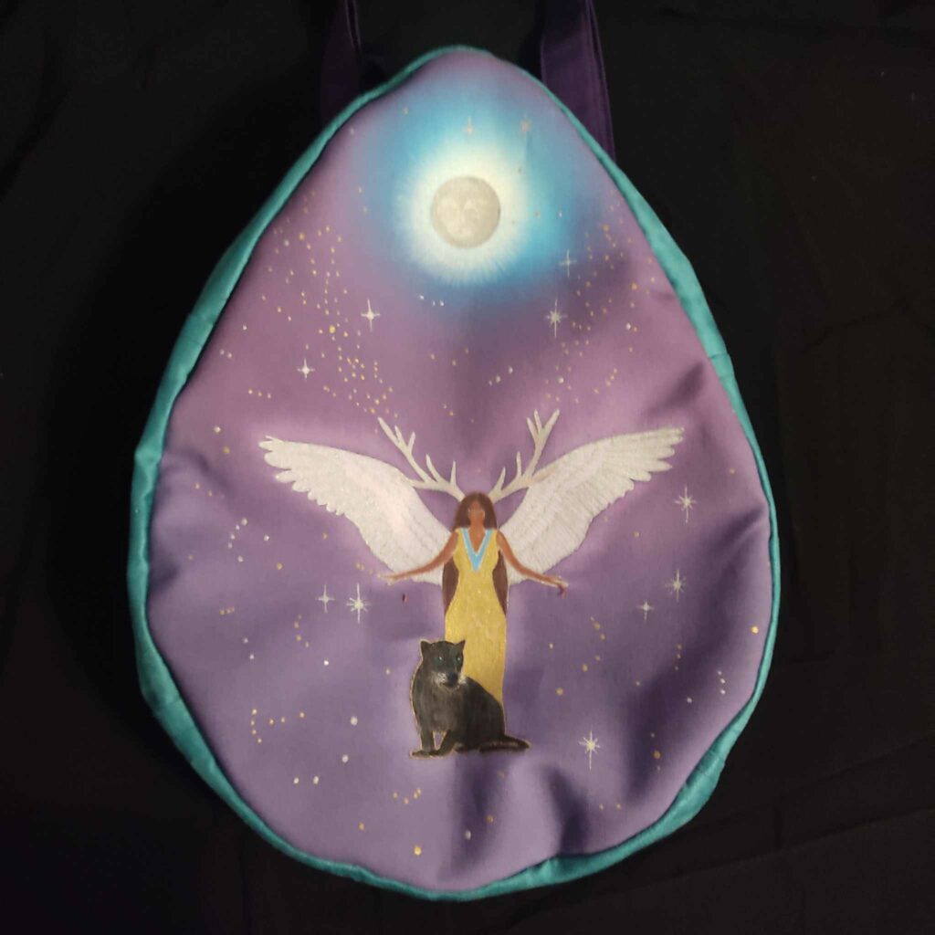 housse pour tambour ovale pour mailloche plus grande que le tambour, cousu sur mesure