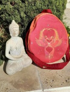 Sac ovale décoré sur mesure pour tambour ou percussion,pièce unique faite main par Aflorescence