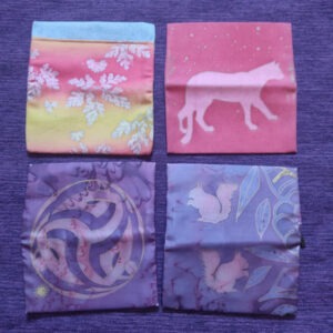 blagues à tabac artisanale à vendre peintes à la main sur du coton par Aflorescence, pièces uniques