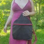 sac bandoulière en tissu avec motif double fleur de vie peint à la main par Aflorescence