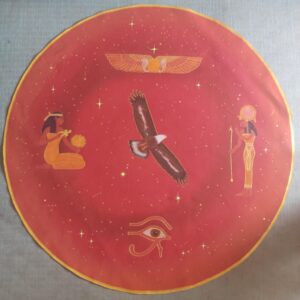 tissu d'autel de 60 cm, motif Egypte antique et aigle peint main par Aflorescence