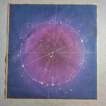 ciel de naissance peint à la main après un échange téléphonique avec mon client