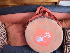 housse sur mesure en tissu pour tambour ou percussion, fabrication artisanale Aflorescence