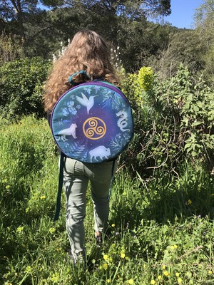 housse pour tambour sac à dos motif bison personnalisé par Aflorescence