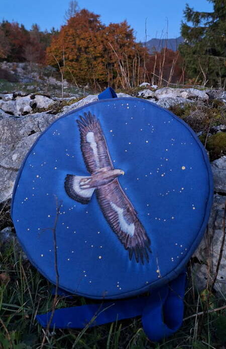 housse pour percussion personnalisé sur mesure motif aigle